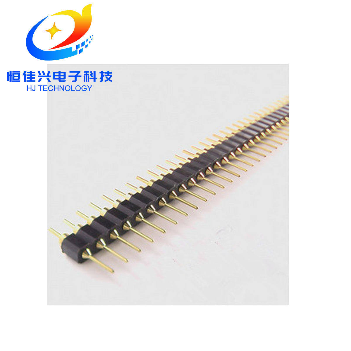 圆孔排针 排母 2.54MM 1*40P 单排 圆针双头尖针镀金环保圆针