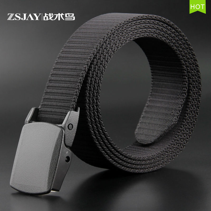 Tactical Bird summer Nylon belt Men's canvas belt Iron-free non-metallic buckle outdoor casual fabric braided trouser belt