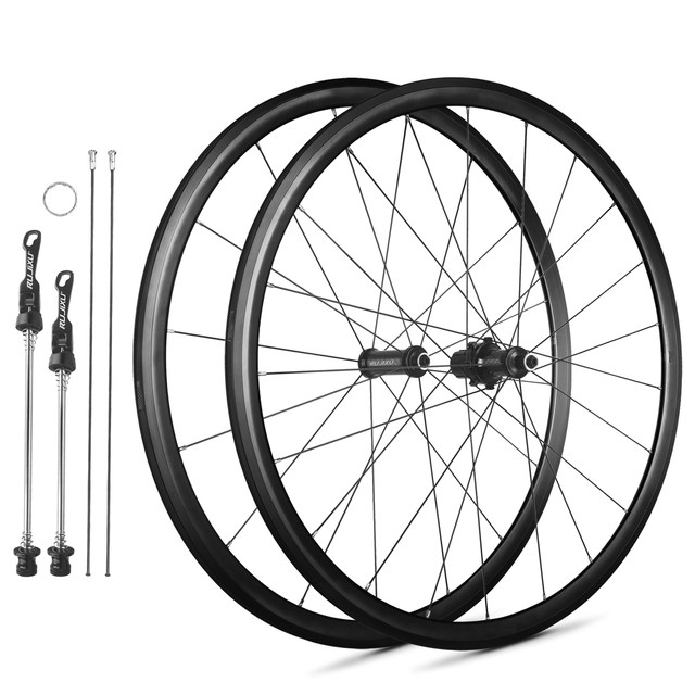 Unlabeled 700C Road V/C Rim Brake Aluminum Alloy Carbon Fiber Hub 6-Claw Straight Pull 120 Loud High Frame Rim Brake Wheel Set