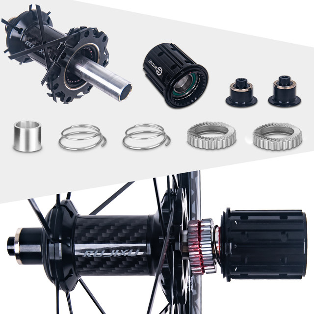 Rujixu 40/50mm High Frame Aluminum Alloy 54t Ratchet Rim Brake Wheelset Wind-Breaking Straight Pull Spokes V-Brake C-Brake Rim Brake