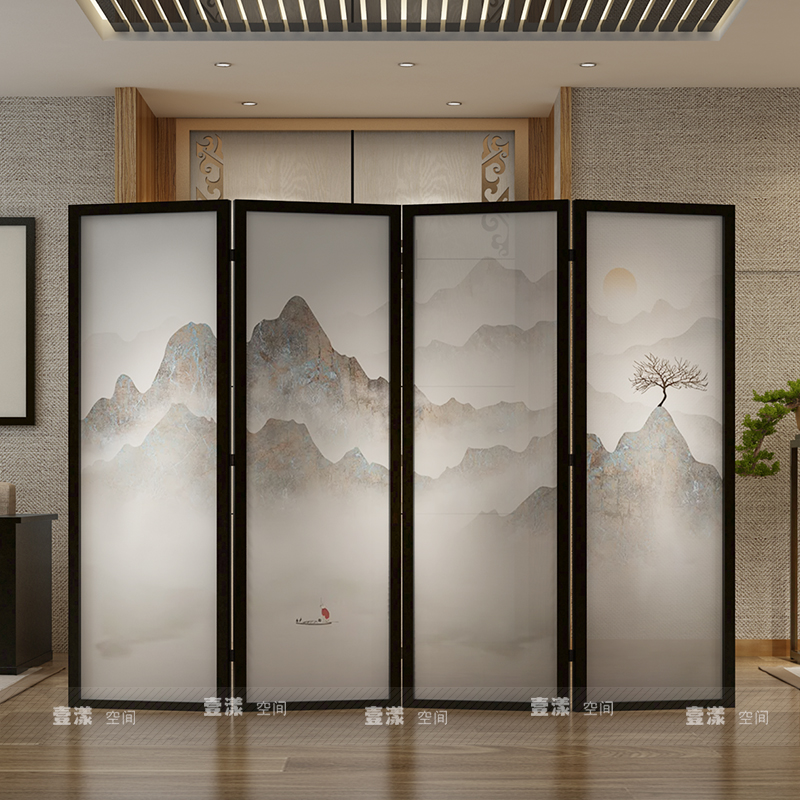 屏風 十八纸发光屏风可伸缩折叠纸屏风商用办公图书馆轻物纸墙