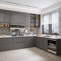 Rabbit Kitchen Cabinet Integrated Cabinet Customized Economical Kitchen Stove Cabinet Integrated Household Quartz Stone Countertop Kitchen Cabinet