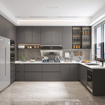 Rabbit Kitchen Cabinet Integrated Cabinet Customized Economical Kitchen Stove Cabinet Integrated Household Quartz Stone Countertop Kitchen Cabinet