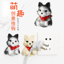 Viscose cute small hook strong load-bearing hook kitchen cartoon hook wall suction cup cartoon wall hook hanging