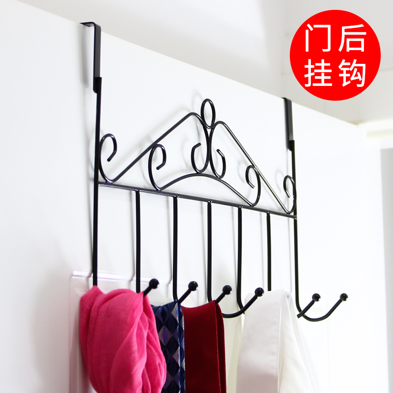 Wrought iron nail-free door back hook Bathroom hanger Towel rack storage rack Door back hanger Coat rack