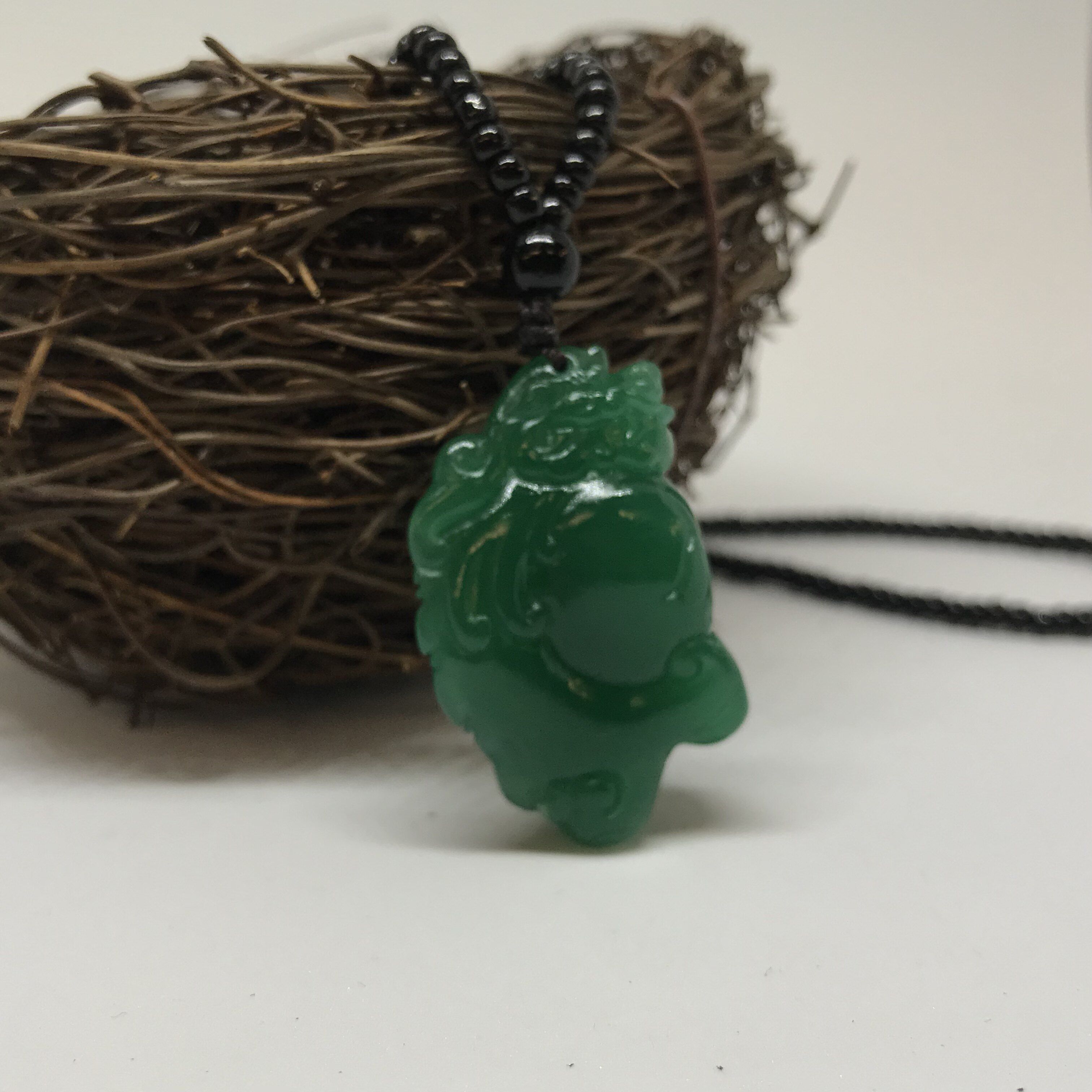 Elegant green can be made pendant handlebar piece blue star seal door green light frozen bamboo leaves green gold dazzling gold jade jelly