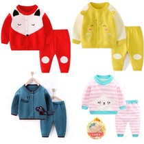  Special offer newborn baby sweater suit Female baby jacket sweater boy knitted cardigan autumn and winter 0-2 years old