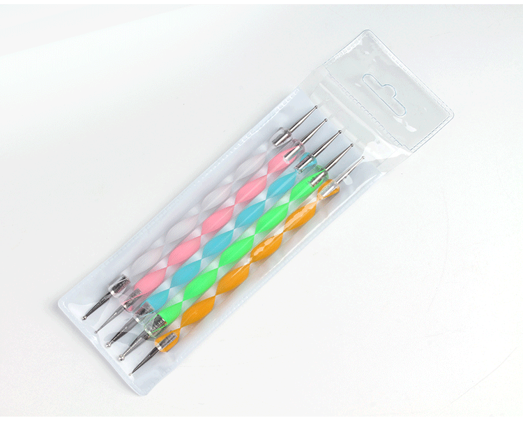 Dụng cụ làm móng hai đầu khoan điểm bút hoa kim điểm hoa bút móc hoa bút kéo dòng bút acrylic que công cụ - Công cụ Nail cọ râu vẽ nail
