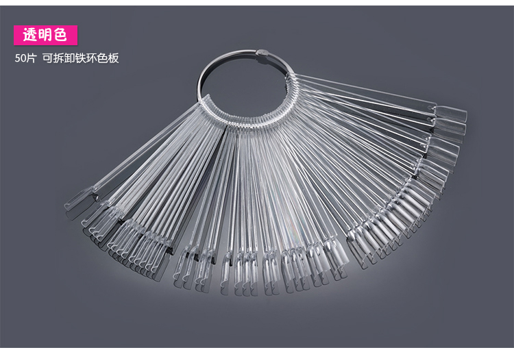 Dụng cụ làm móng Quạt Sơn móng tay Ba Lan Hiển thị mẫu swatch Bảng hiển thị Người mới bắt đầu Thực hành Bảng vẽ mảnh 50 miếng kềm cắt móng giả