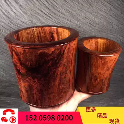 Haibao pear old material large diameter pen holder Hainan yellow pear landscape tiger skin pattern large size high-end gift