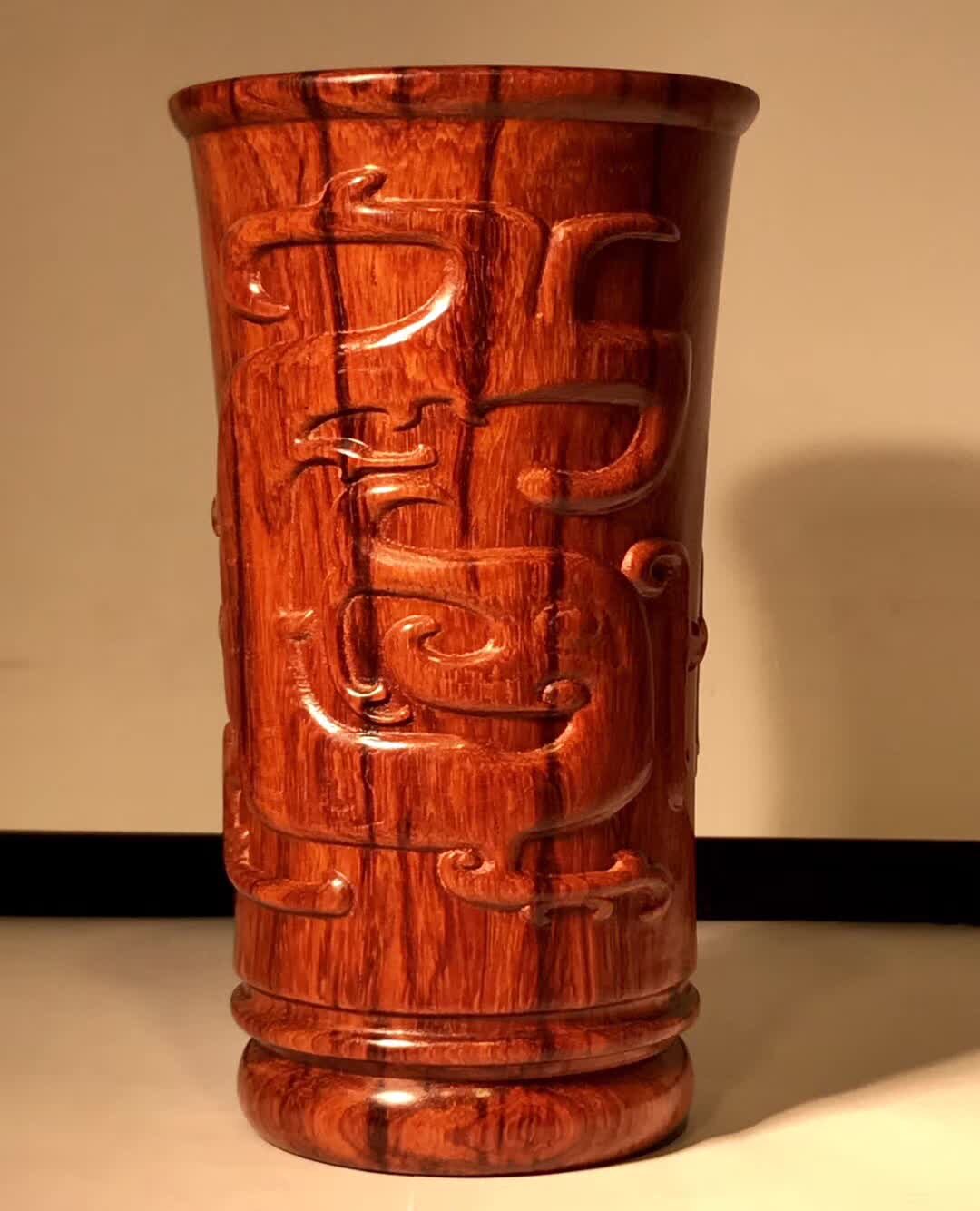 Dragon Pen Holder Small Leaf Purple Sandalwood Pen Holder Specialty Pen Holder High Oil Dense Old Material High-end Business