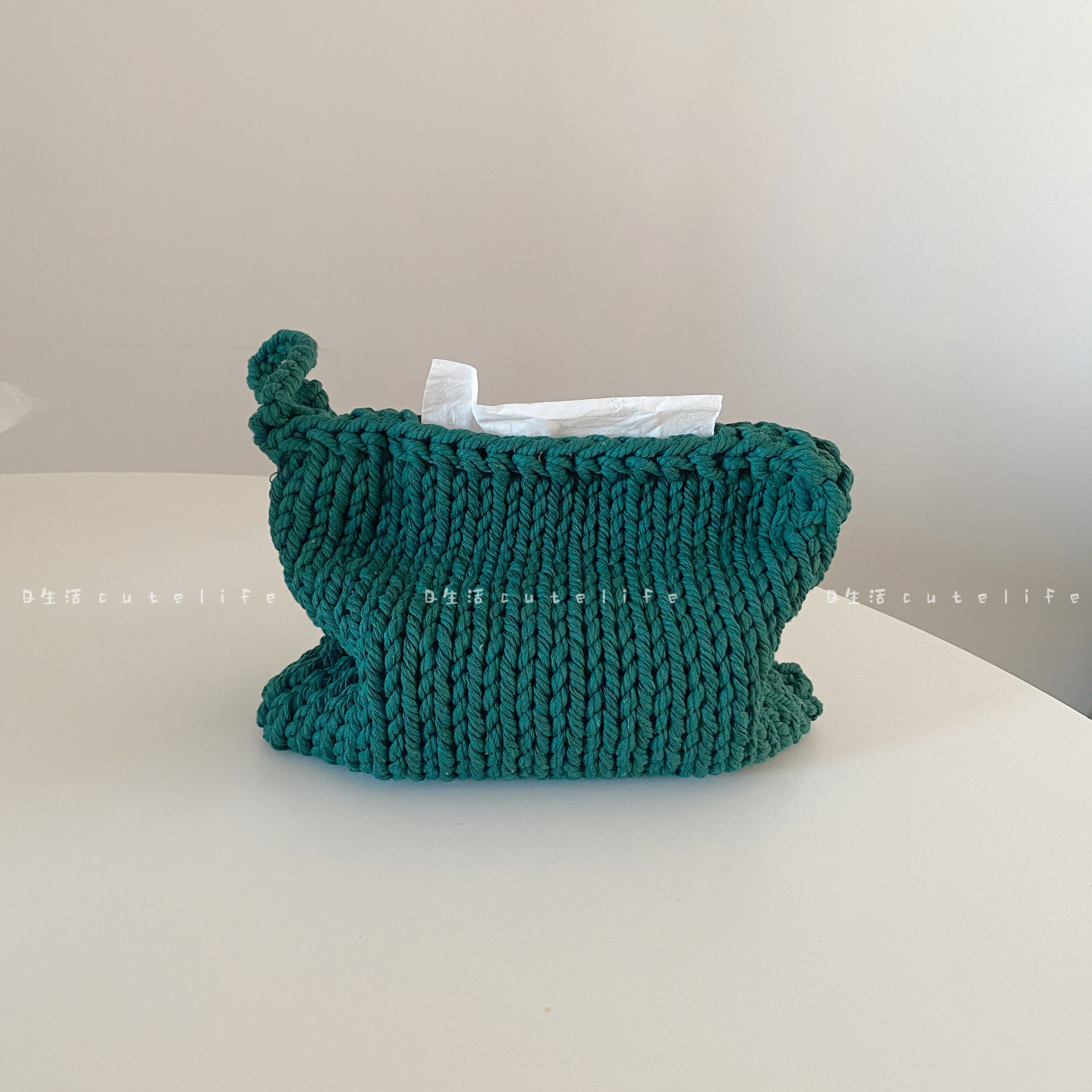 Q life Christmas gift minimalist cotton rope tissue bag hanging design hand-made pumping paper bag custom non-refundable