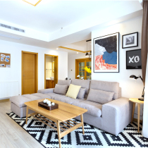 Cream wind room full wood log wood tea table and chair combined Nordic household three pieces