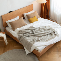 full solid wood bed double original wood color cherry wood bed frame bed head bunk bed lifting height bed bottom hollowed-out bedroom furniture