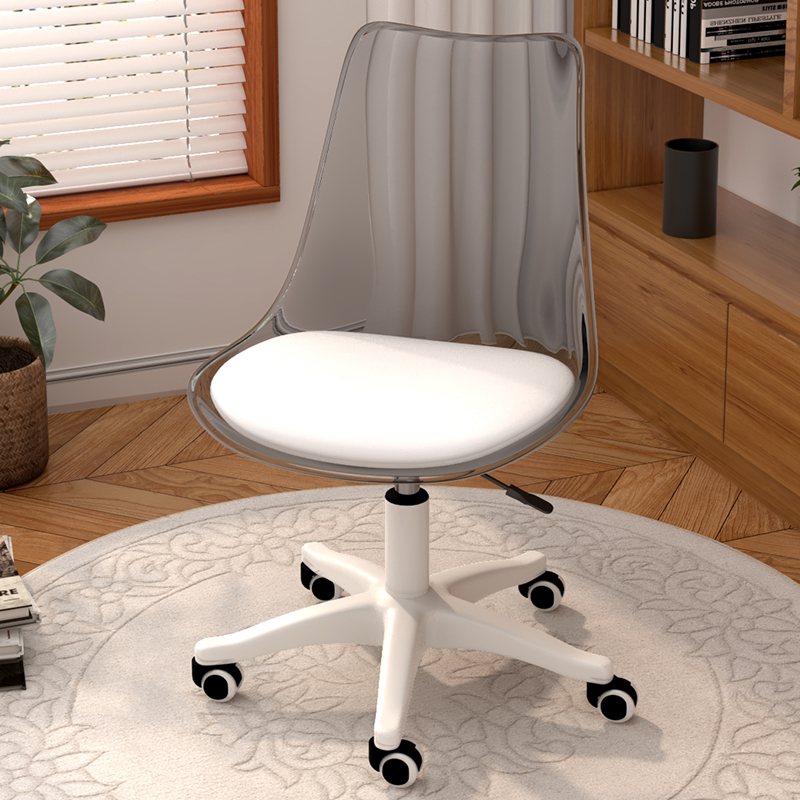 Transparent gentleman gray back + white pad [can be lifted and rotated] nylon feet