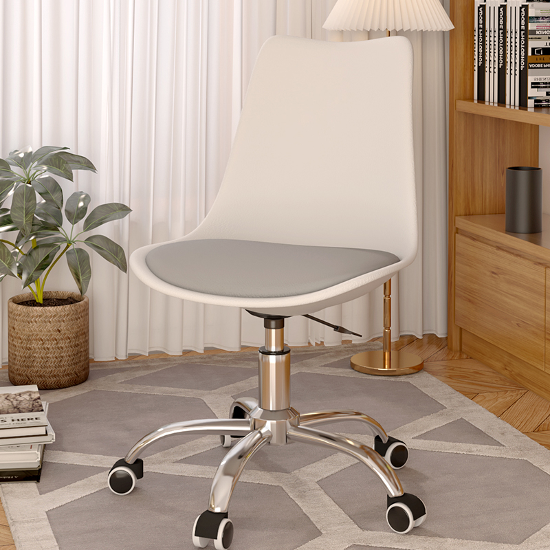 Fresh pure white back + gray pad [can be lifted and rotated] steel feet