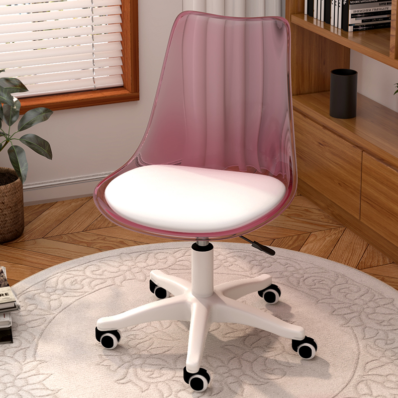 Transparent lady pink back + white pad [can be lifted and rotated] nylon feet