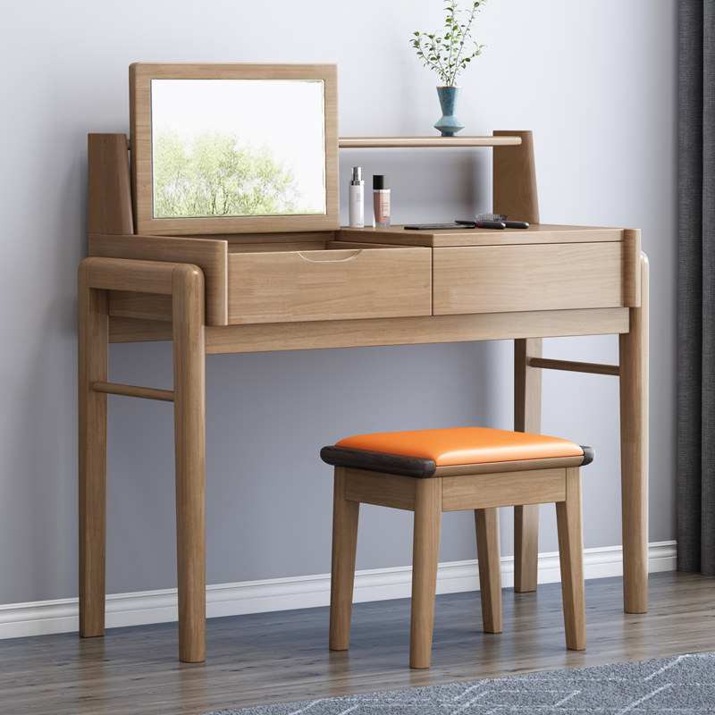 All-solid wood dresser bedroom cosmetic counter cosmetic cosmetic modern minimalist Nordic log table