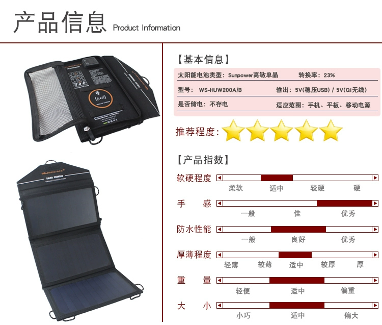 Sạc năng lượng mặt trời Kho báu 20w không dây QI điện thoại di động dung lượng lớn xách tay 2A kép U điện thoại di động phổ thông sạc nhanh mỏng - Ngân hàng điện thoại di động