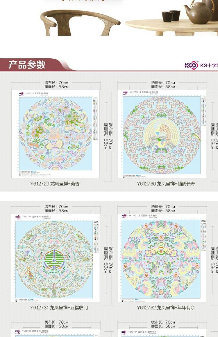 ks khâu 2019 mới con rồng Trung Quốc mới và phượng với vẽ mỗi năm Fengqiu Huang Ju Yan Yu Wufu Blessings - Công cụ & phụ kiện Cross-stitch tranh thêu chữ thập hoa khai phú quý