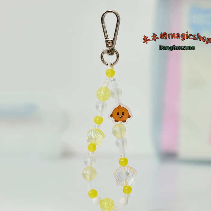 Bt21 Bts Baby Pearl Shell Bead Keychain Lanyard Phone Strap Idol Merchandise Bt21 Bts Baby Pearl Shell Bead Keychain Lanyard Phone Strap Idol Merchandise