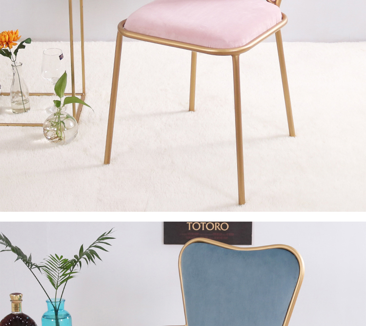 mạng nordic sáng tạo ghế đỏ bàn cafe hình trái tim và ghế phân công chúa nhà hàng khách sạn lẩu Ghế ghế sắt lớn - Cái ghế sofa gỗ hiện đại