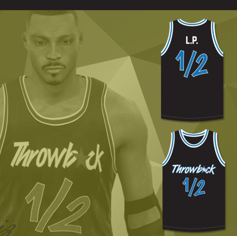 Anfenny. Hardaway Penny 1/2 Black White Blue Vintage Fine Embroidery New Fabric Basketball Jersey