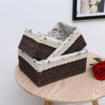 Vines Tabletop Containing box woven snacks Cosmetics Toy Containing baskets Home Cloth Art-table Debris Key Basket