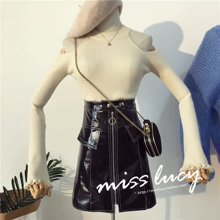 Chic đầu thu 2018 mới hương vị Hồng Kông Slim đáy áo mỏng tay dài tay ngắn quây áo len nữ áo khoác cardigan nữ form dài