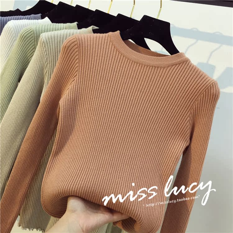 Áo len SSchic thu đông 2018 phiên bản mới của Hàn Quốc với kiểu dáng thon gọn tay áo dài ngắn chạm đáy tai áo len nữ