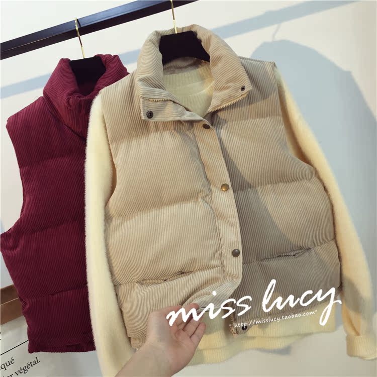 ZZ ngắn xuống áo cotton nữ thu đông 2018 phiên bản Hàn Quốc mới của quần lửng vải nhung dày bên ngoài áo vest áo khoác chống nắng nữ