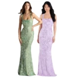 重工名媛风气质网纱刺绣亮片晚礼服高级感吊带露背绑带纯欲鱼尾裙