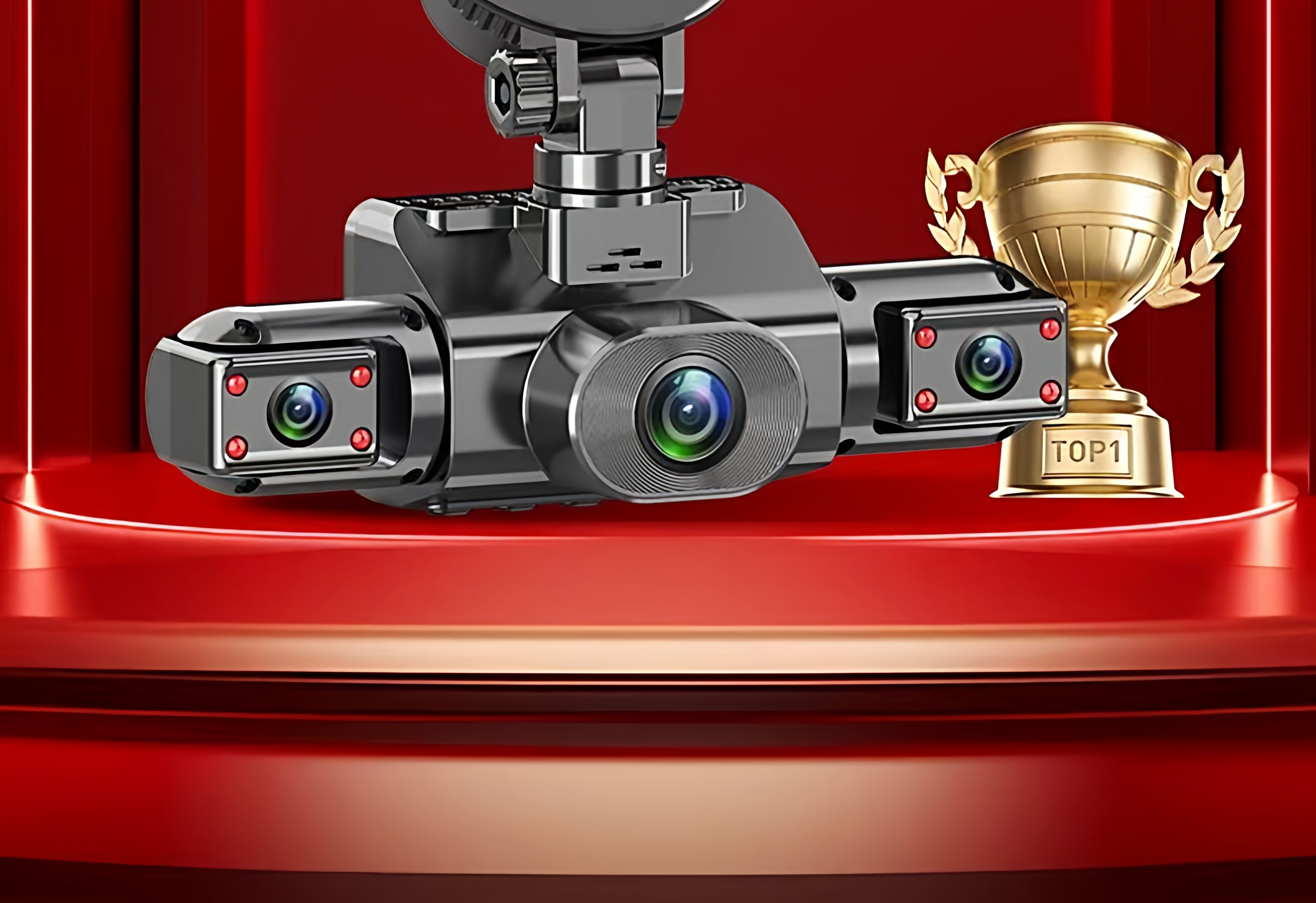 2026 New Model Four-Lens Dash Cam with Ultra-High Definition Night Vision, 360-Degree Panoramic View, and Installation-Free Reversing Image