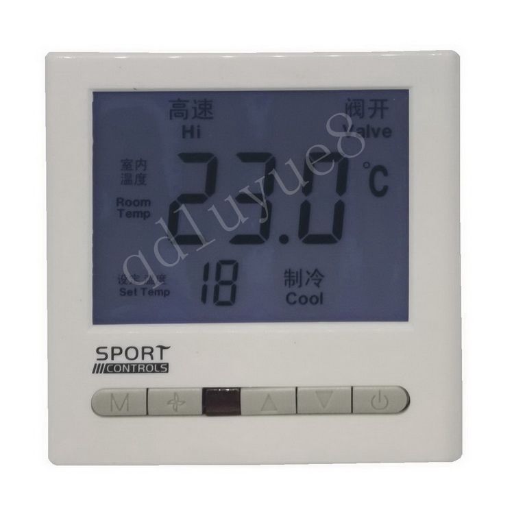SPORT Liquid Crystal Central Air Conditioning Control Panel Switch Ventilator Coil Temperature Controlled Sibot SBT201 Champagne