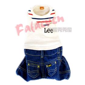 Váy thú cưng Nhật Bản, áo hở vai, quần jean hai dây, quần áo chó xuân hè, chó lớn có một phần - Quần áo & phụ kiện thú cưng áo cho chó giá rẻ