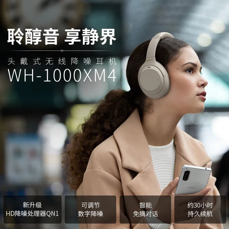 Sony Wh-1000Xm4 Sony Flagship Wireless Bluetooth High-End Noise-Canceling Headphones Xm5Xm4
