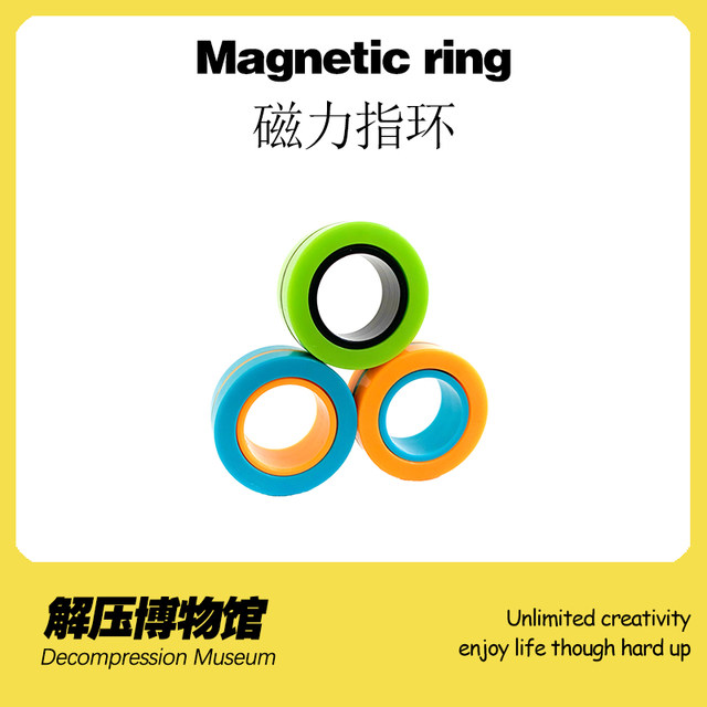 Museum magnetic ring boring decompression white-collar children's toy