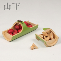 Bamboo dried fruit plate fruit basket bamboo refreshment box peanut melon seed dish snack snack snack snack dish candy pot candy Basin storage bamboo bowl