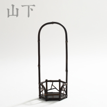 Old Purple Bamboo Cool Stove Rack Cool Stove Table Retro Tea Shelf Bogu Shelf Flower Shelf Flower Stand Tea Shed Boutique Tea Road Accessories