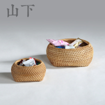 Vietnam handmade rattan refreshment box dried fruit peanut storage box fruit plate kung fu tea accessories accessories accessories box candy basket