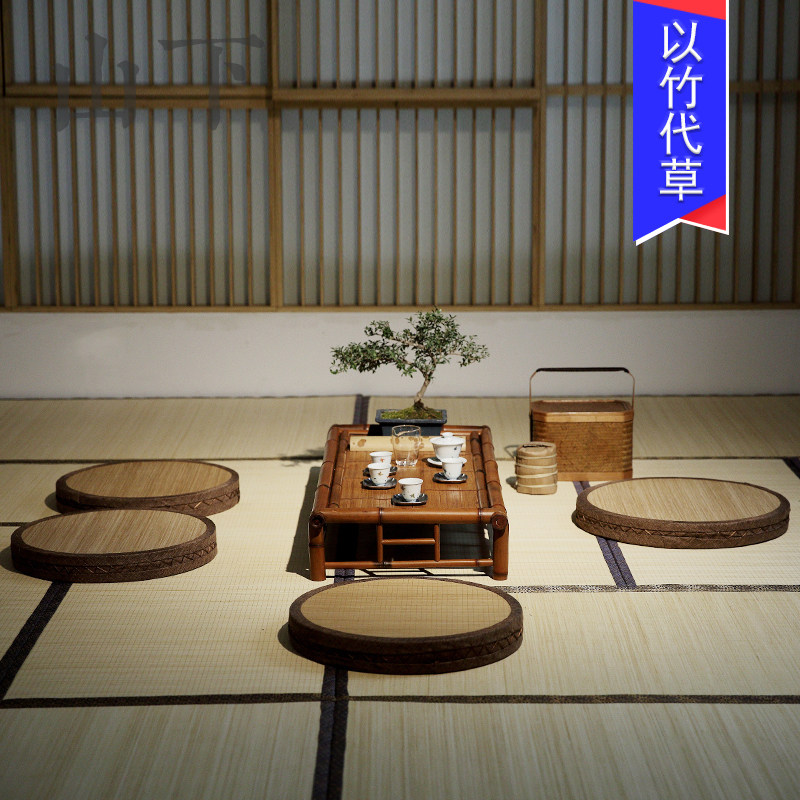 Soft bamboo noodle futon seat cushion tatami meditation mat worship Buddha Zen mat Japanese tea ceremony bay window meditation round mat new product