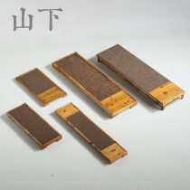 Under the Mountain hand made Xiangfei bamboo dry bubble table mini tea table Tea Sea bamboo dry bubble plate large paint tea plate kung fu tea accessories