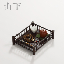 Purple Bamboo Containing Tray Tea Set Containing Basket Tea Cup Shelf Day Style Tea Tray Tea Ware Bamboo shelf Multi-Bag