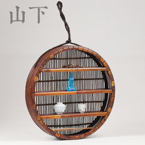 Bamboo round Wall Wall boghu shelf Dobaoge creative shelf tea set storage rack Zen teapot ornaments