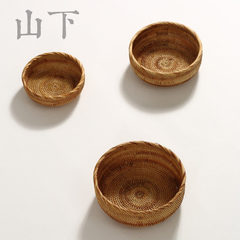 Vietnamese autumn rattan chiche tea set containing box home fruit pan snacks candy home handmade tea points containing vines basket