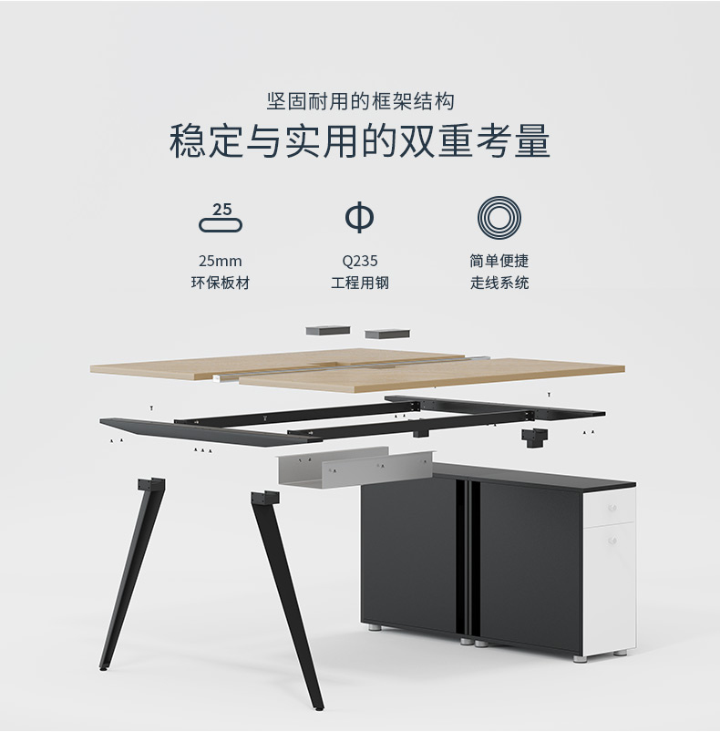 Baiyuan Lefu nội thất văn phòng kết hợp nhân viên màn hình vị trí làm việc tài chính bàn văn phòng và ghế đơn giản hiện đại