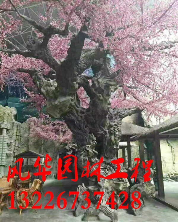 Custom ancient building cool pavilion flower shelf imitation wood fencing plastic stone fake mountain cement fake mountain flowing water fake mountain luxury hotel decoration