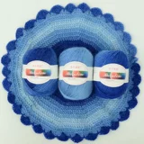 Шерстяной радужный клубок пряжи ручной работы, плетеный крючок для вязания, накидка, градиент