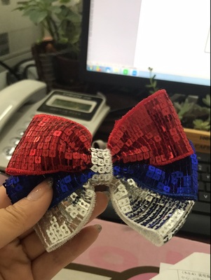 Cheerleading bow headwear Aerobics multi-color three-layer hair ornament headflower ribbon streamer cheerleaders headdress