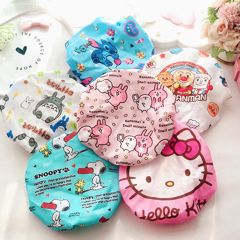 Children's shower cap women's waterproof bathing home cute Korean waterproof cartoon cute double-layer overseas customers special purchase